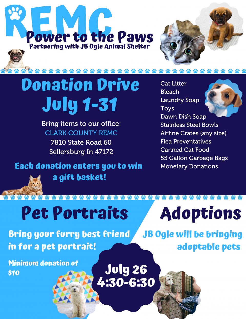 Power to the Paws Drive - Indiana Connection