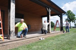 Employees volunteering with Noble REMC