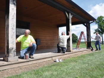 Employees volunteering with Noble REMC