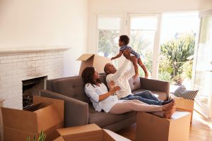 Family moving in to a home