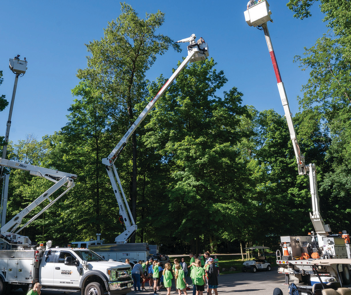 Bucket truck rides at Camp Kilowatt