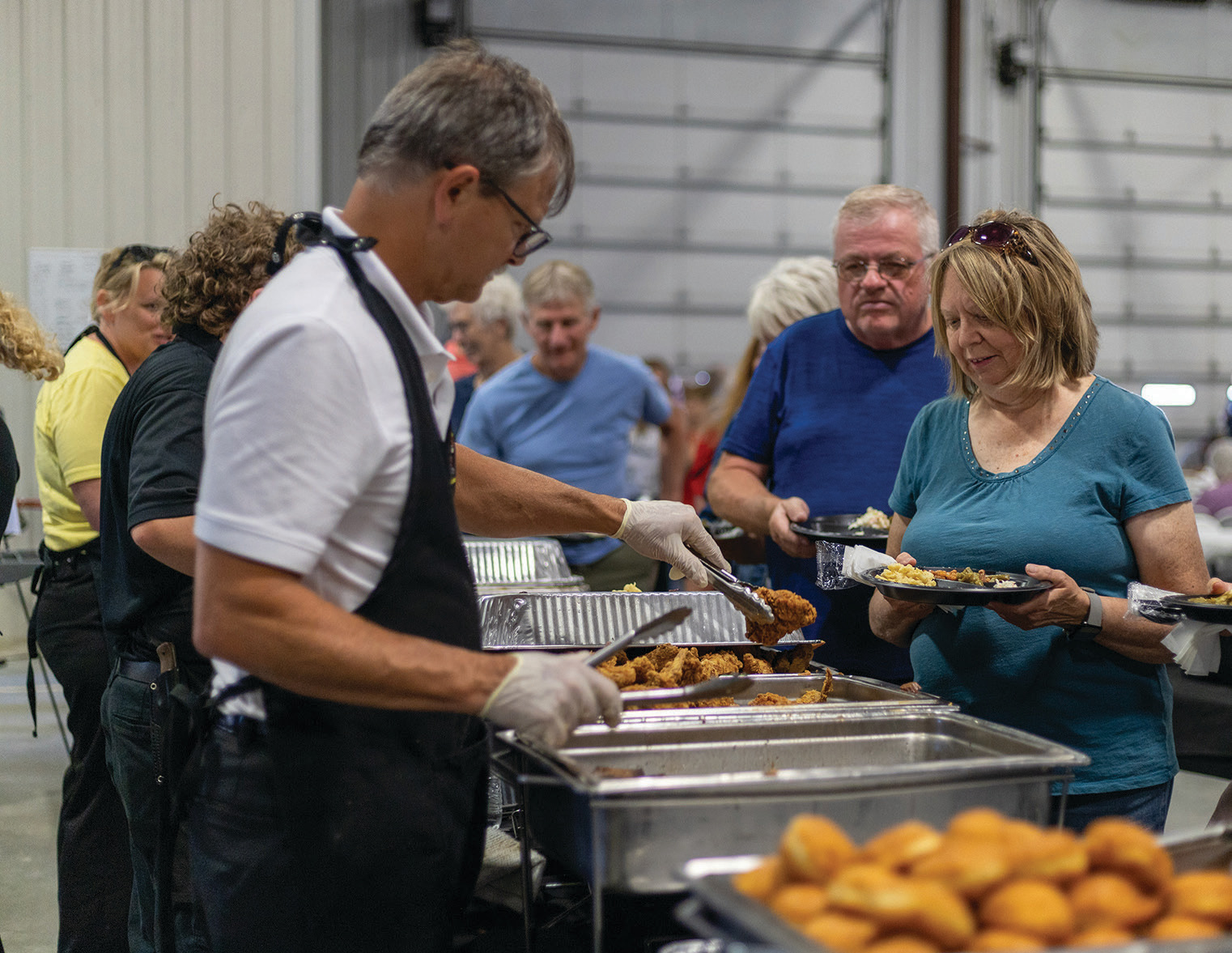 Orange County REMC members always enjoy the meal served by Schnizelbank Catering.