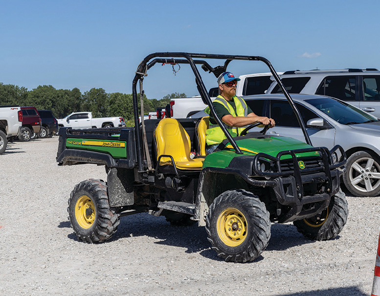 REMC employees offered members a ride from the parking area to the event location.