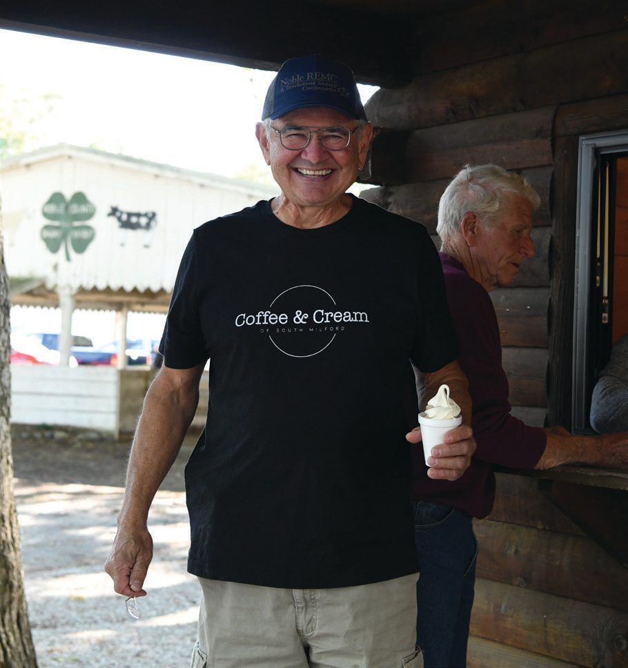 Members were treated to soft serve ice cream dished out by Jefferson Township 4-H Club.