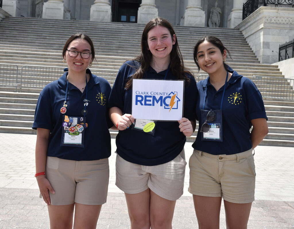 Representing Clark County REMC during the Indiana Youth Tour to Washington, D.C., were, from left, Hulan Otgonbayar, Cara Campisano, and Stefania Gama-Prieto.