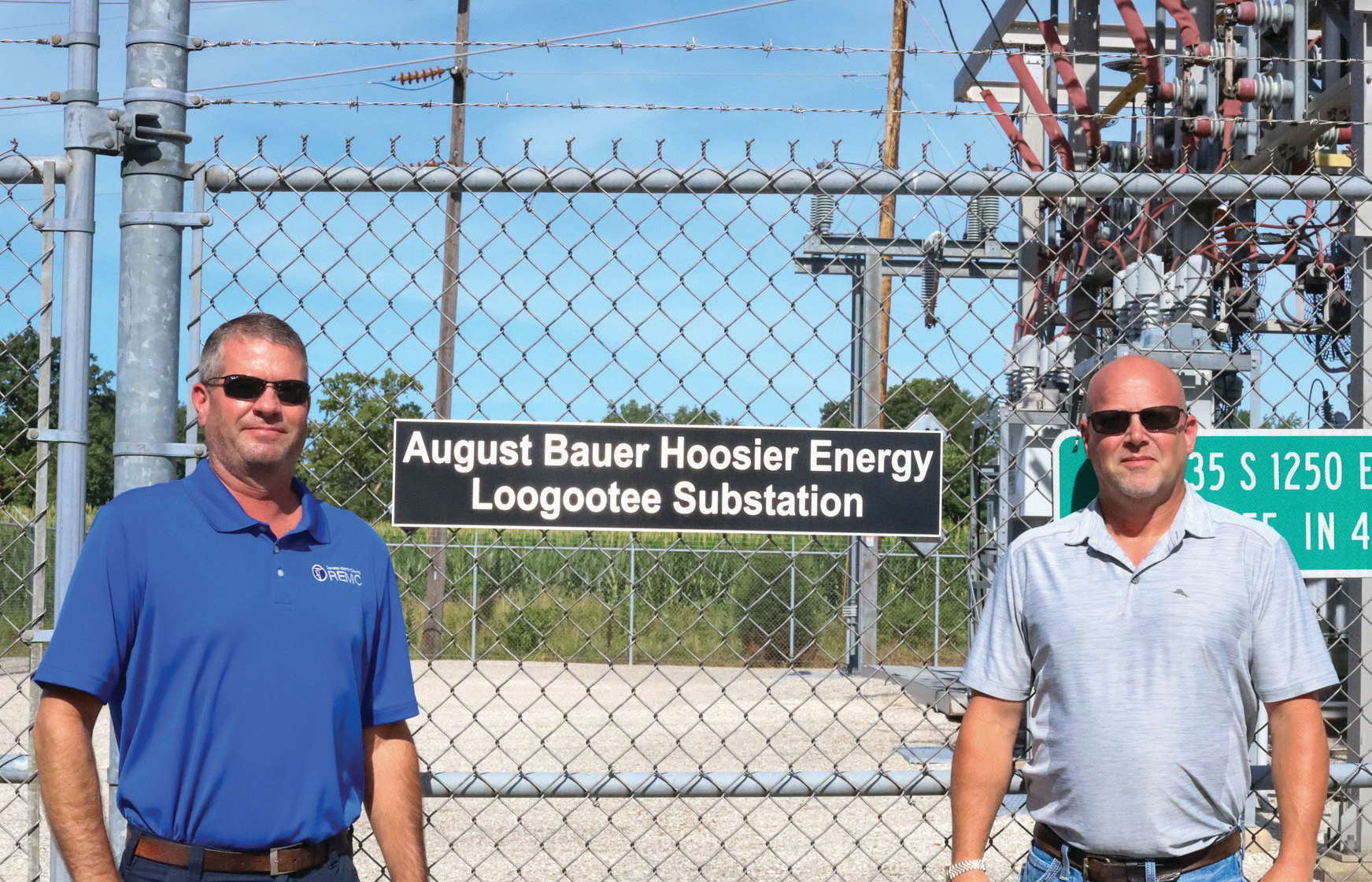 Daviess-Martin County REMC’s Ryan Dant and Hoosier Energy’s Bryan Place.