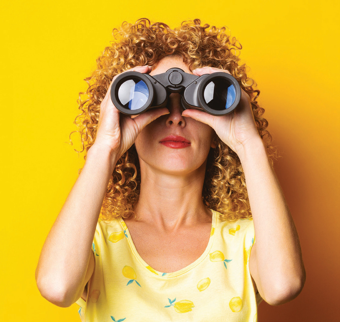 Woman with binoculars