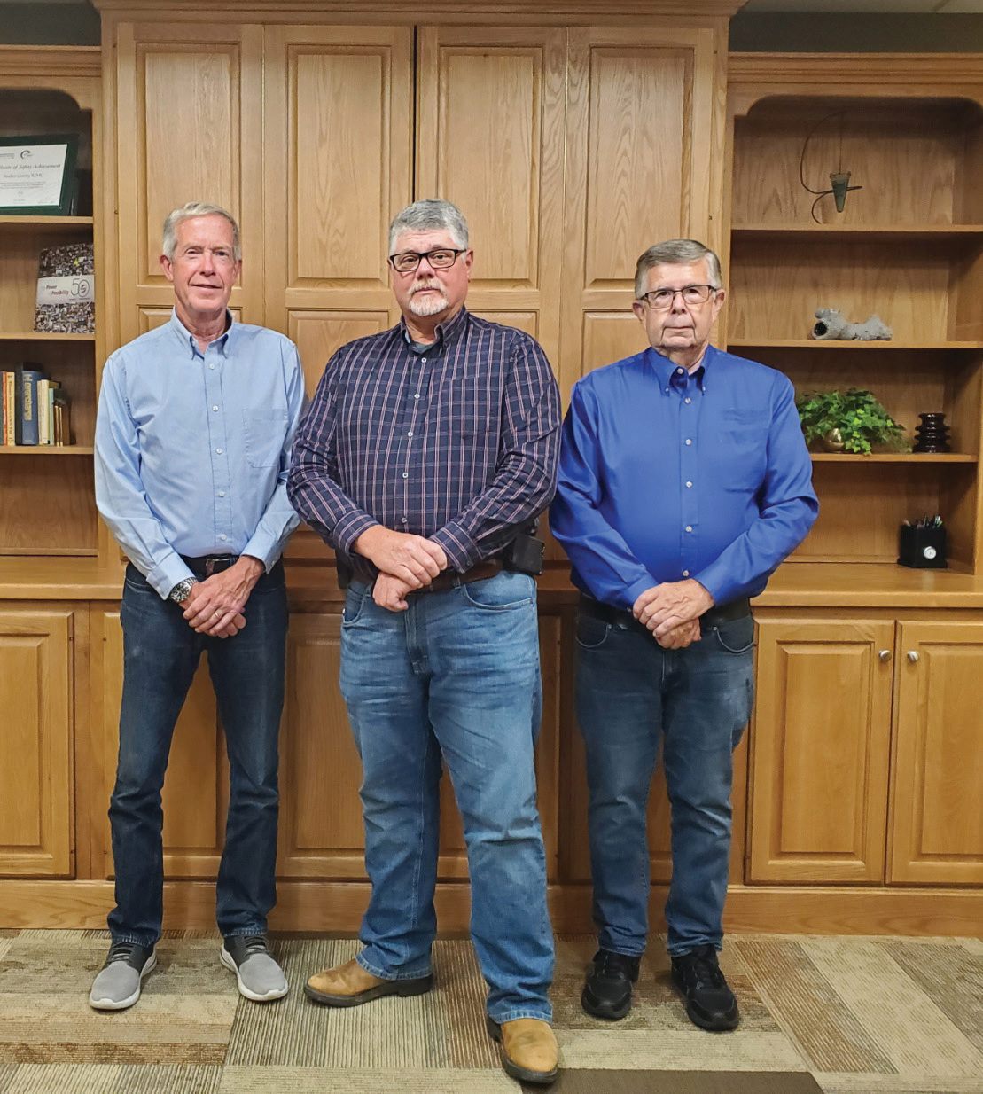 From left to right: Gus Reed, secretary/treasurer; Gary Shough, president; and Larry Jack, vice president