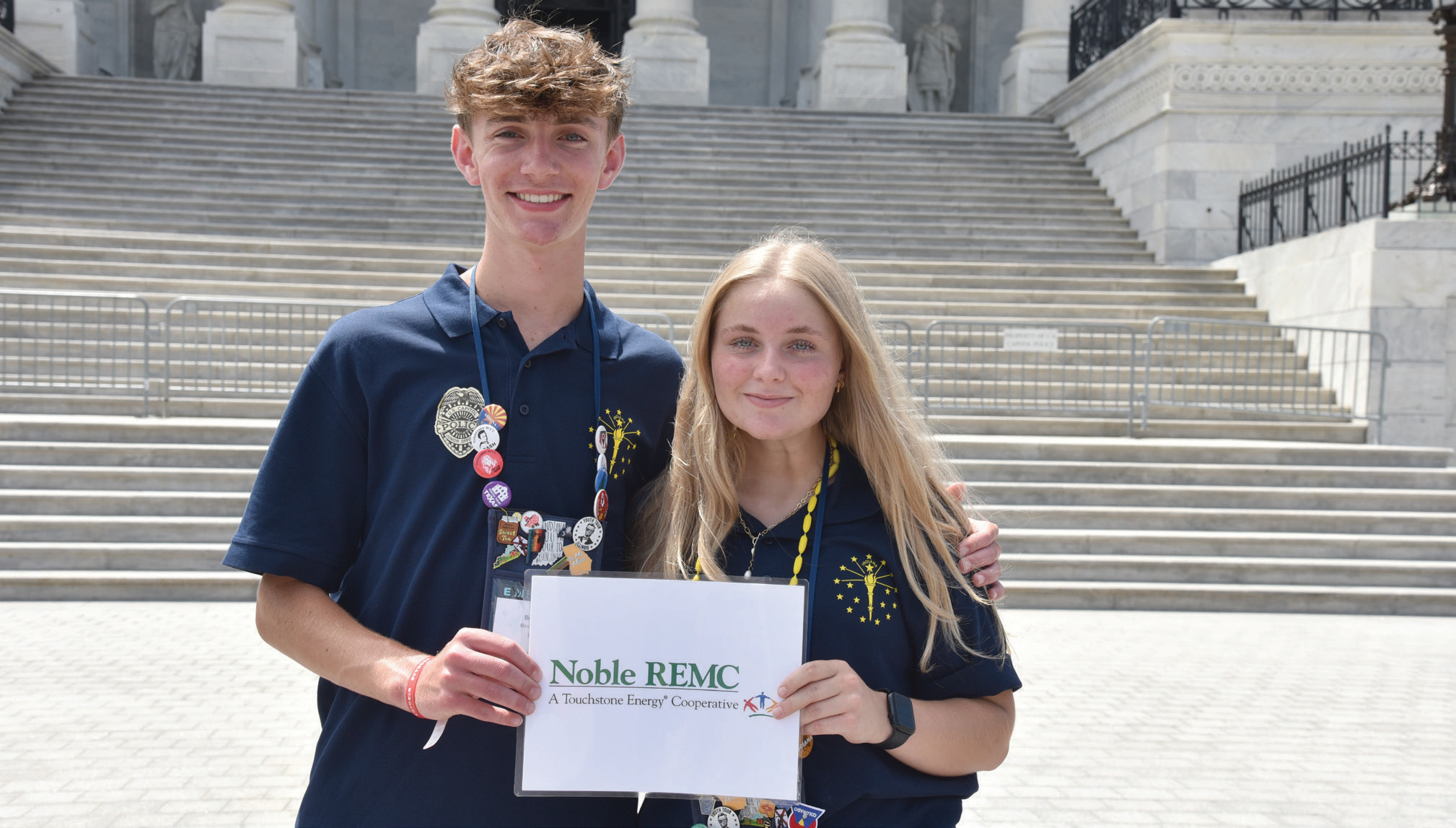 Noble REMC Indiana Youth Tour Delegates Ben Keefer and Katy Dreibelbis.