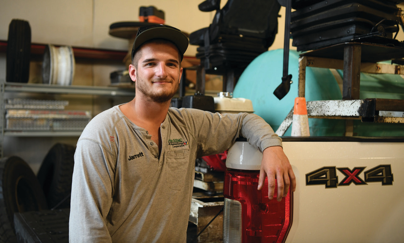 Right-of-Way Crew Member Jarrett Hawk celebrates two years at the co-op this month.