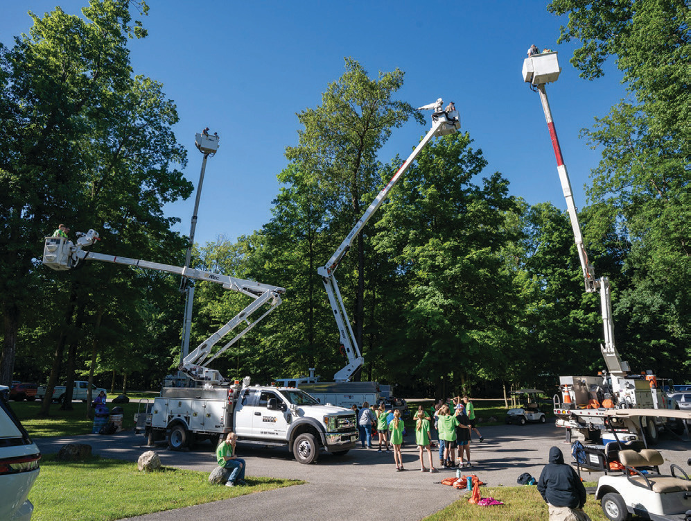 Bucket truck rides at Camp Kilowatt