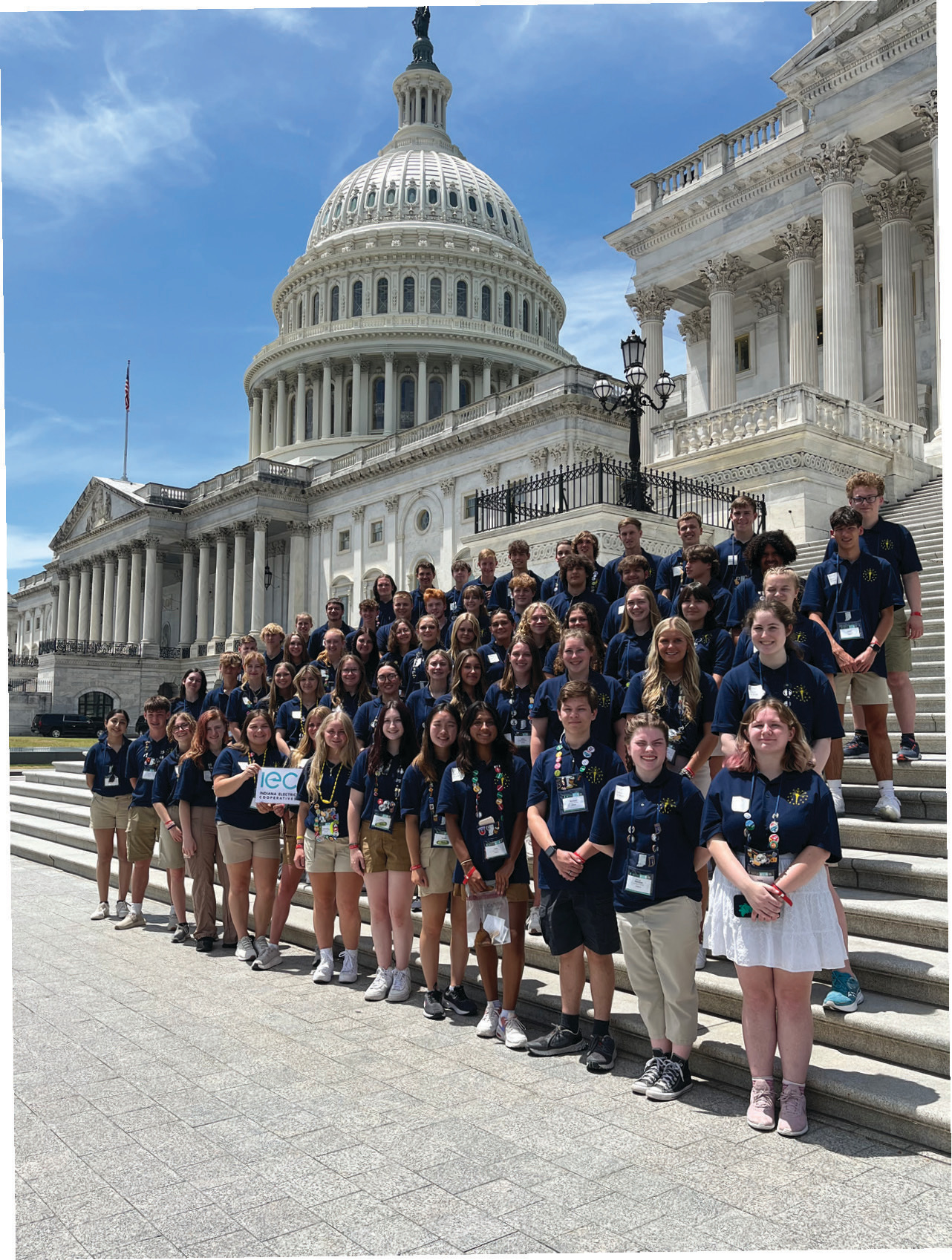 Youth Tour participants pose in front of the U.S. Capitol.