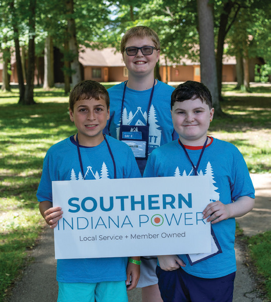 Southern Indiana Power was proud to sponsor Joey Konderding (front left), Miles Pund (back), and Xavier Glenn (front right) at the annual Camp Kilowatt