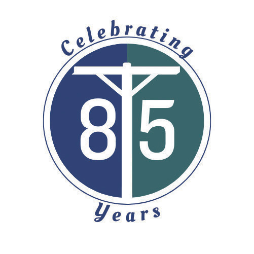 DM REMC 85th Anniversary logo