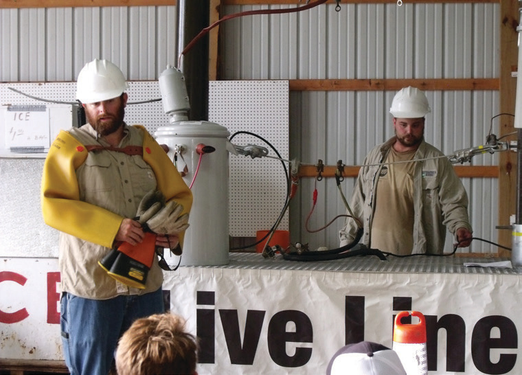 SEI employees doing a safety demo