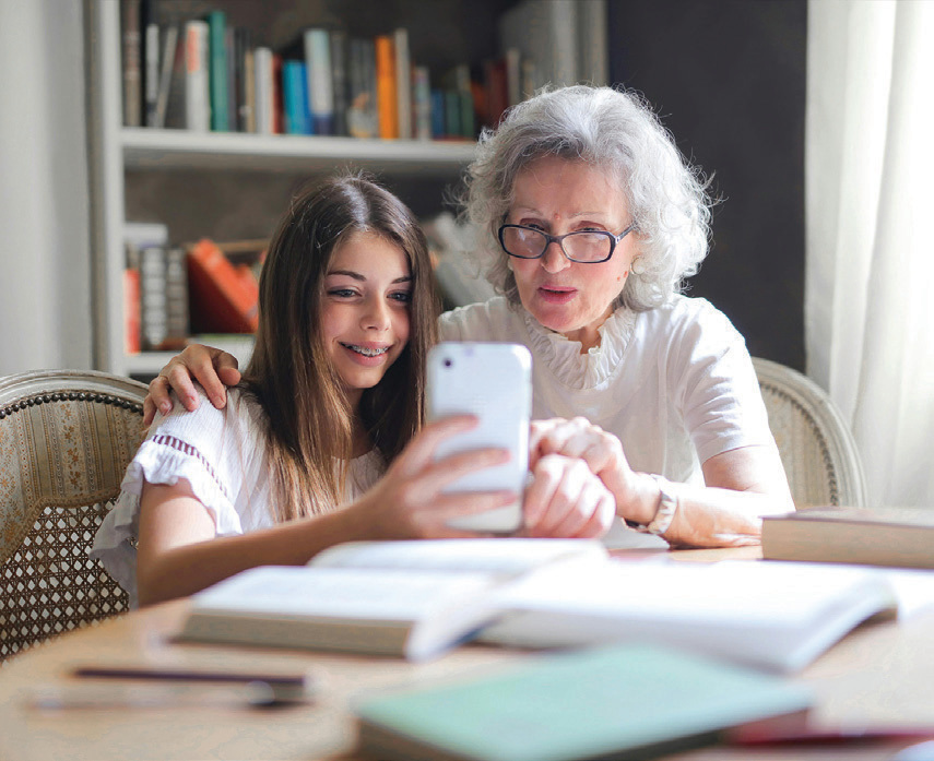 Grandma with granddaughter