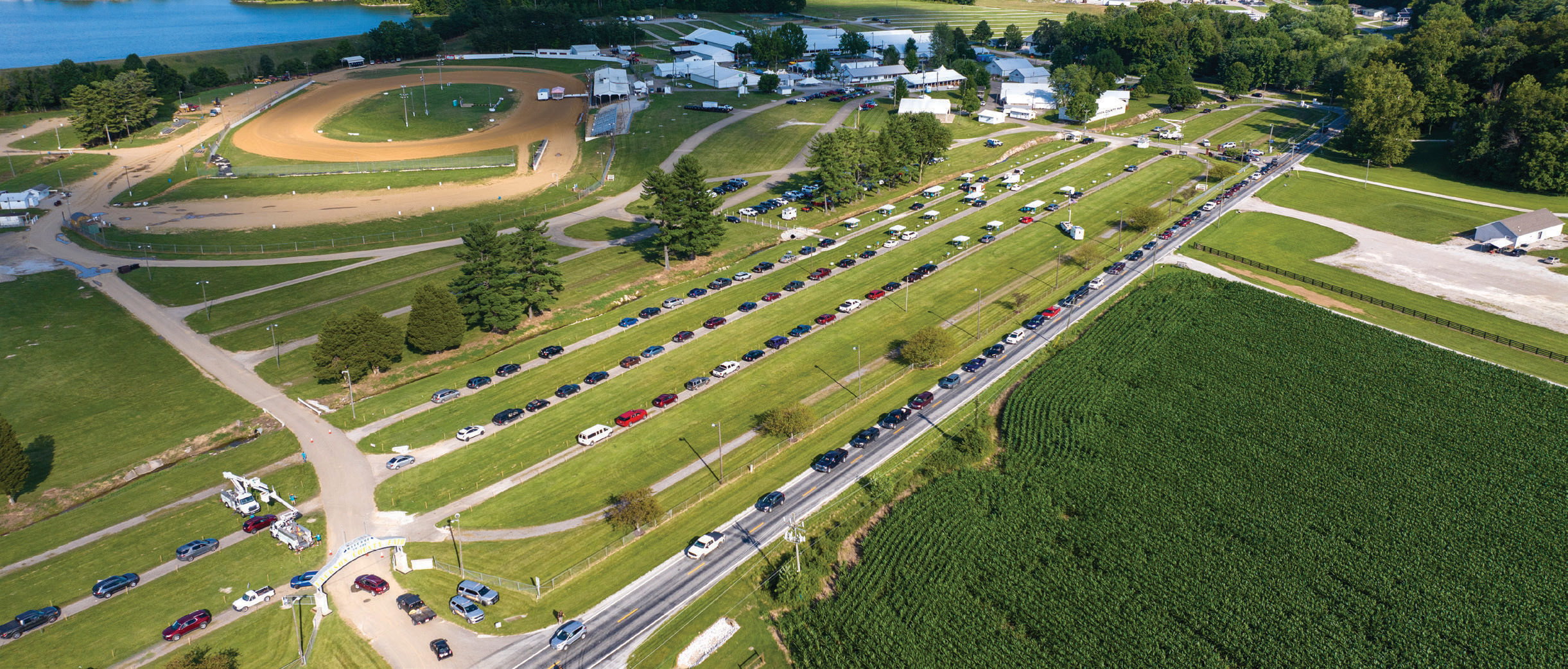 Attendees drive in to the 2024 Jackson County REMC Annual Meeting.