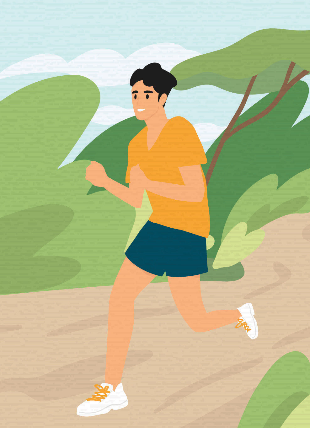 Guy jogging illustration