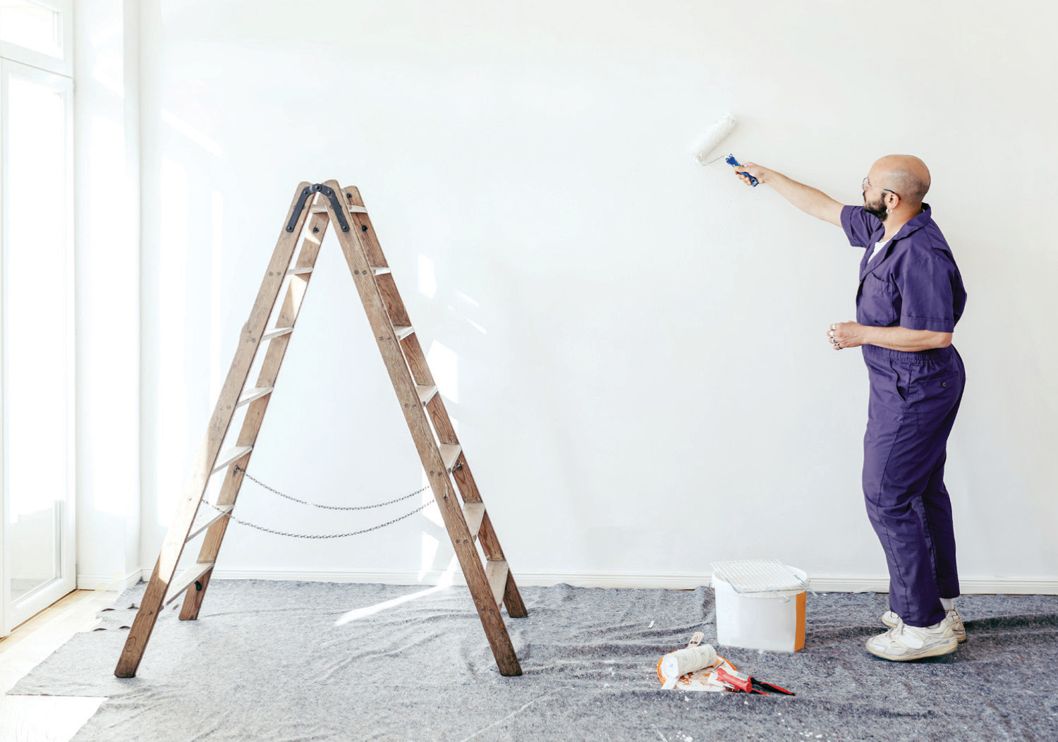 Man painting a room