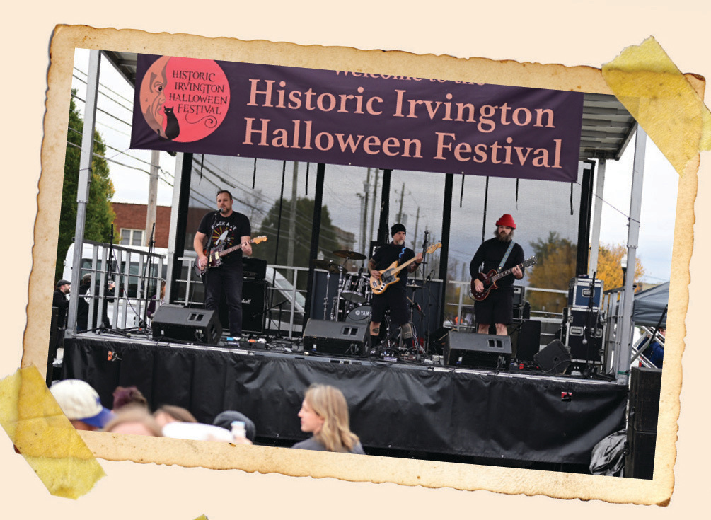 Band playing at Irvington Halloween Festival