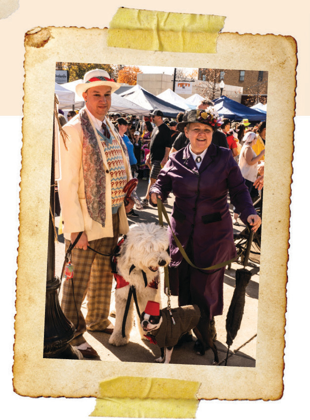 Dressed up people at Irvington Halloween Festival