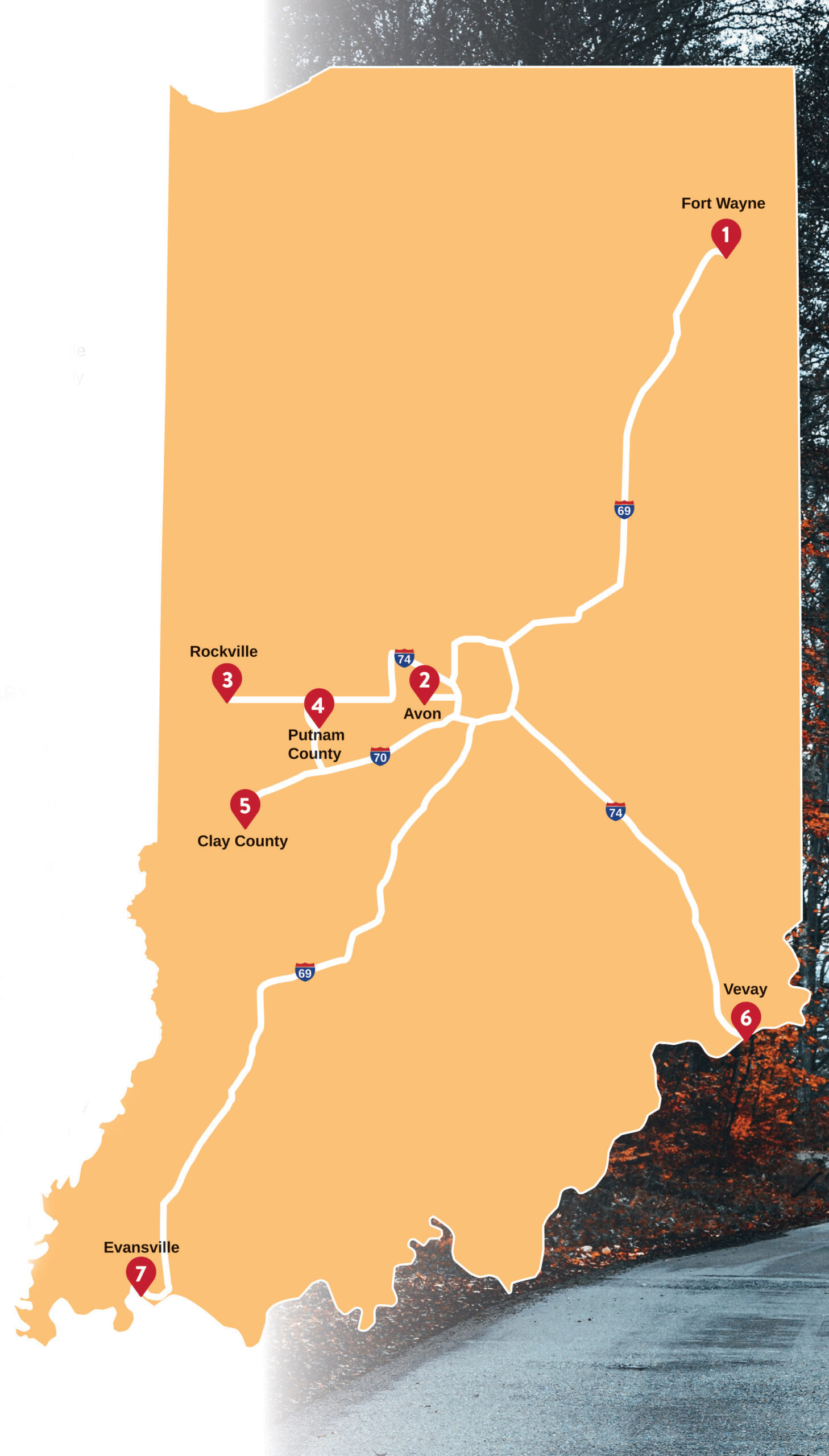 Haunted Hoosier Road Trip map