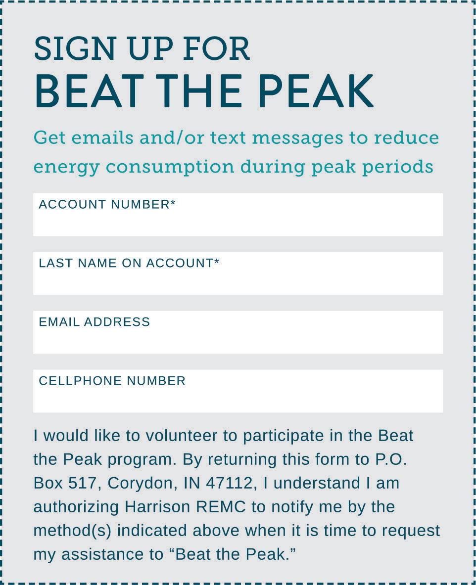 Beat the Peak sign up 